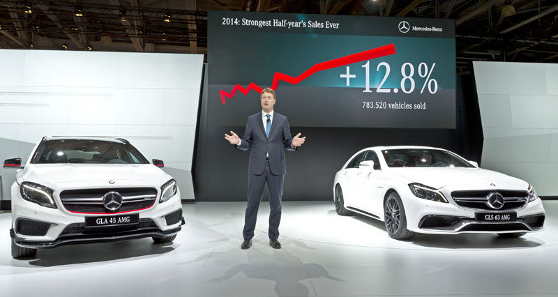 Ola Källenius, Member of the Board of Management, Sales and Marketing Mercedes-Benz Cars, presenting new models for the Russian market at the Moscow International Auto Salon.