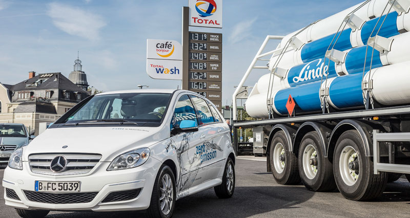 Daimler and Linde together invest into the build-up of the German H2-infrastructure.