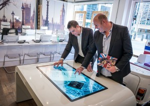 Touch screen for automotive showrooms
