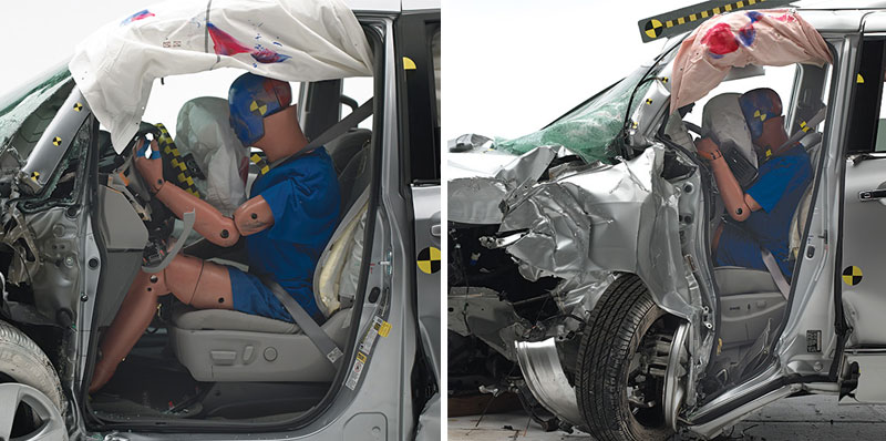 Toyota Sienna and Nissan Quest crash test