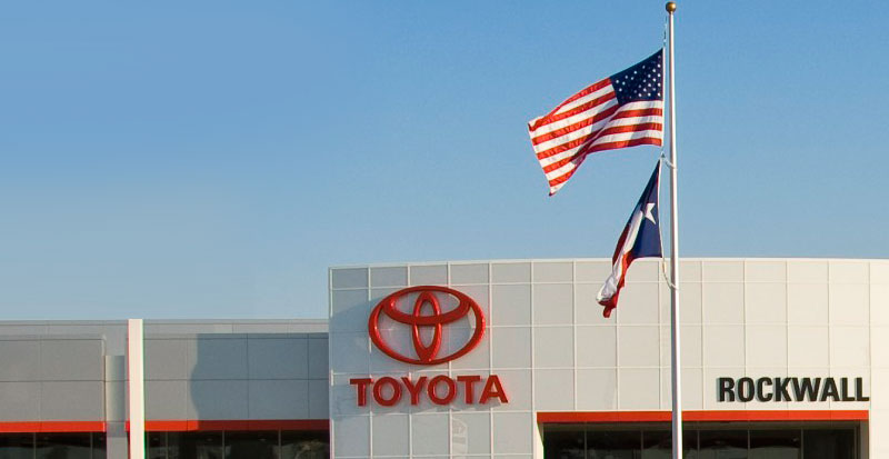 Toyota dealership US flag