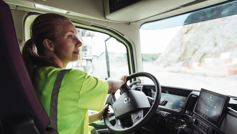 Volvo Trucks driver at wheel