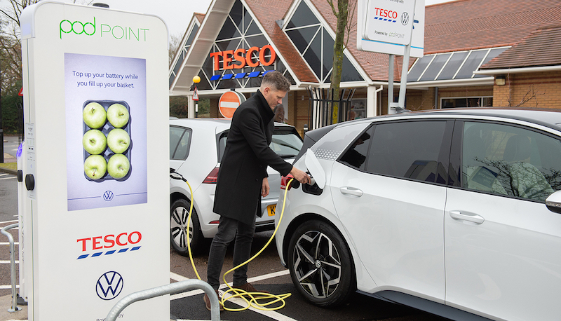 Pod Point Tesco EV charging:charger