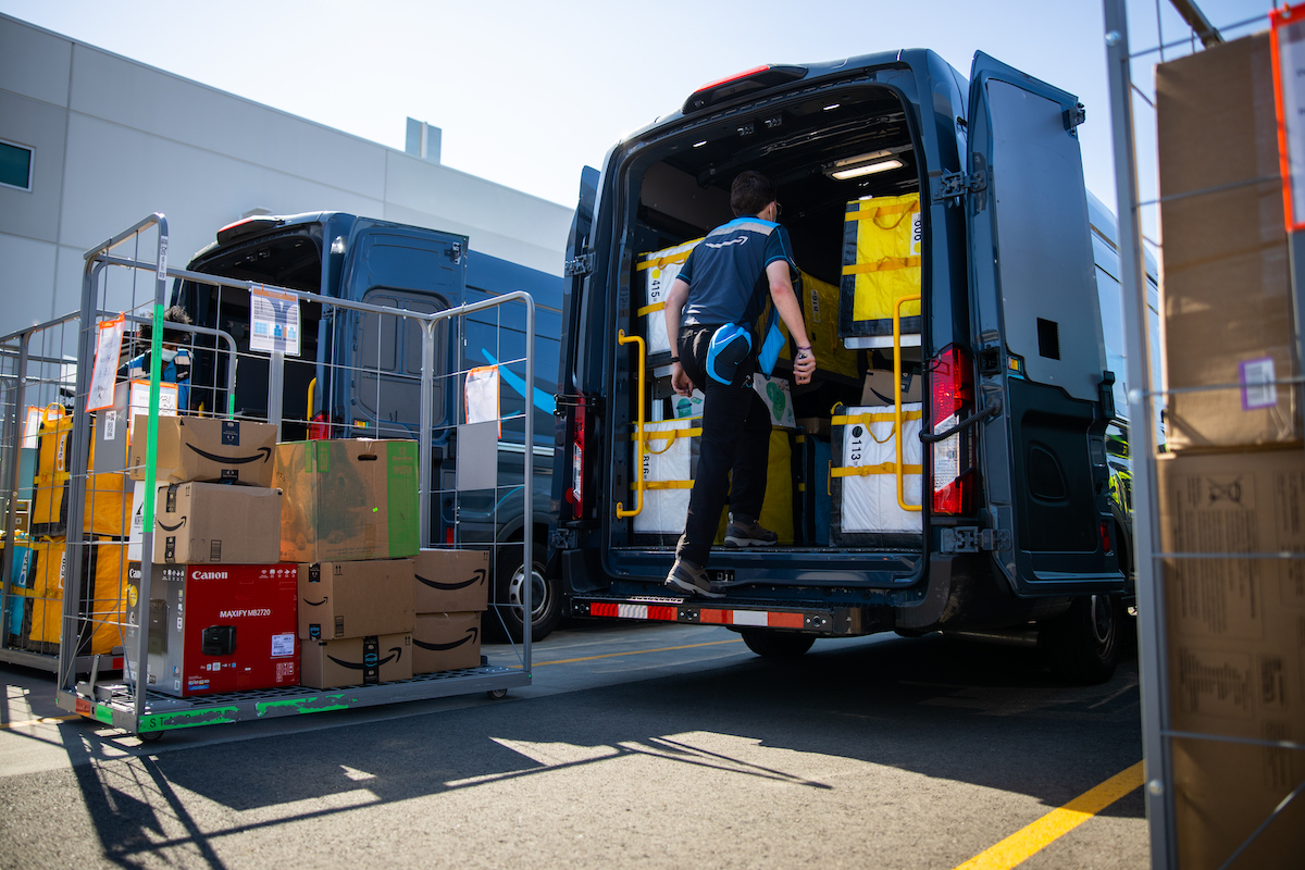 Amazon Delivery driver loading van 2