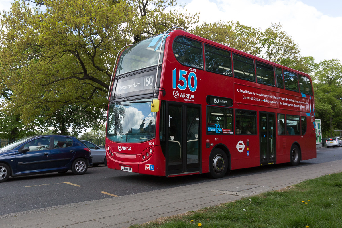 Red London bus Barkingside