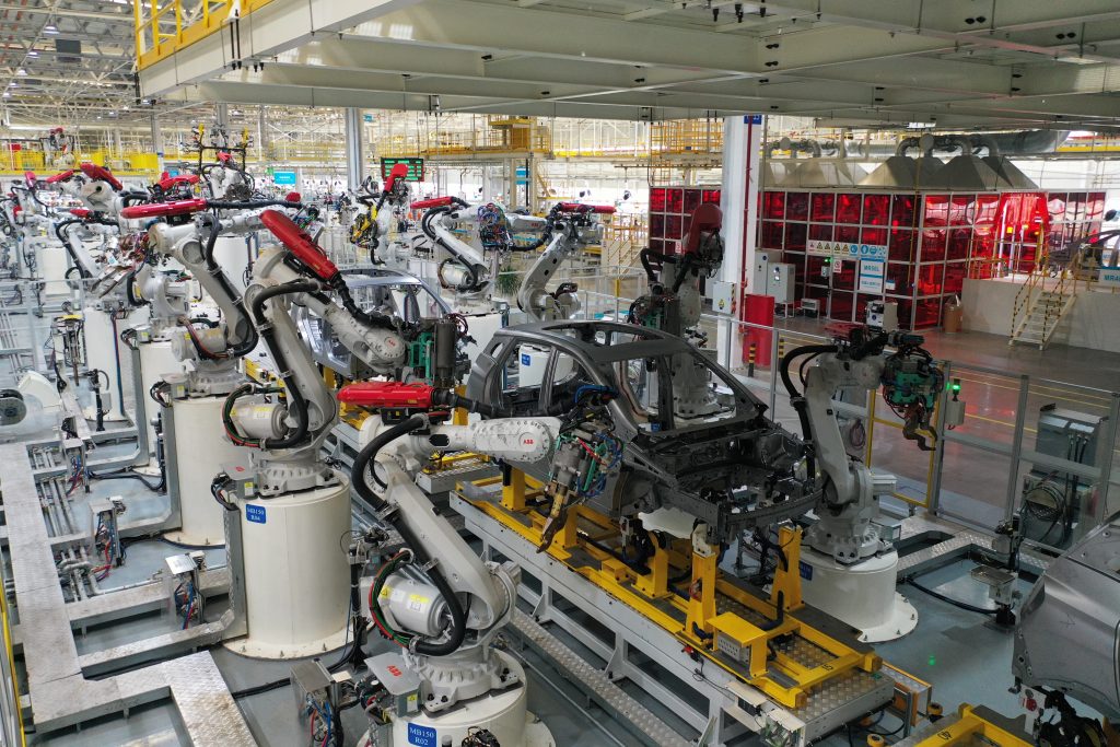 ABB robots on Beijing Electric Vehicle Company
